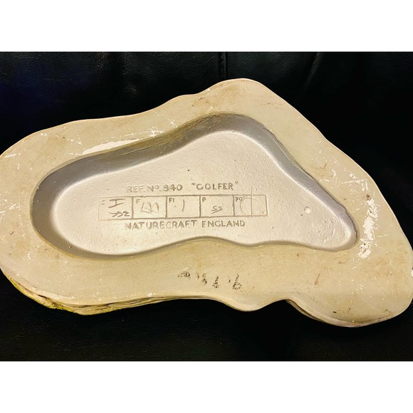 Vintage 1974 Naturecraft No. 840 Golfer Statue England Hand-Painted Dunlop Golf - Picture 4 of 5